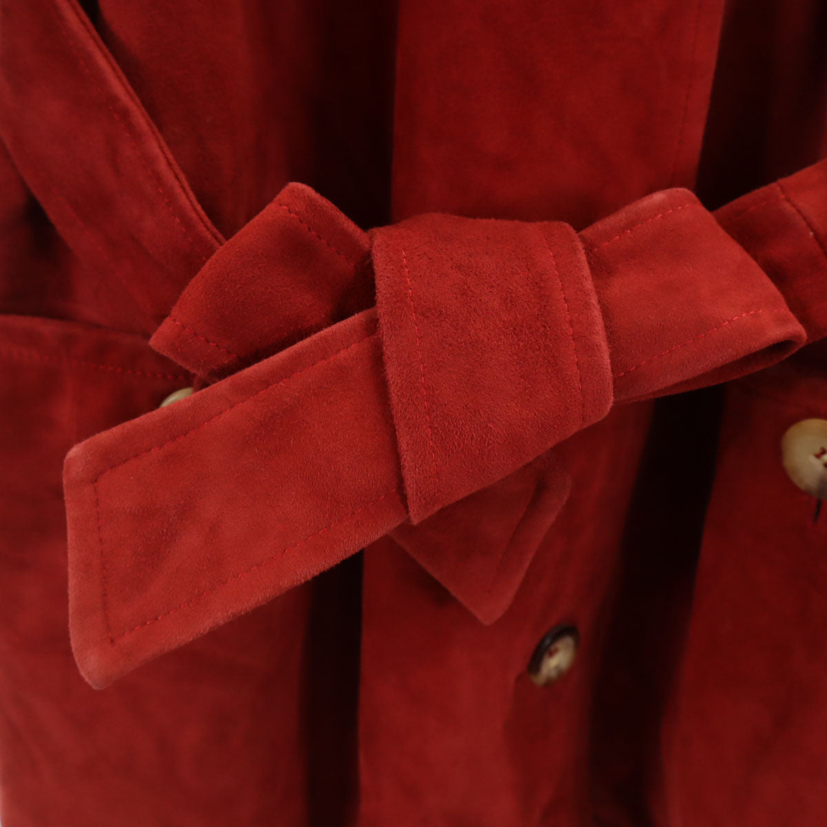 Herno ヘルノ イタリア製 レザーコート 44 レッド系 レディース