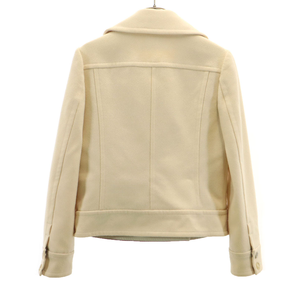 BURBERRY BLUE LABEL バーバリーブルーレーベル 日本製 ウール100% ピーコート 38 クリーム 三陽商会 レディース