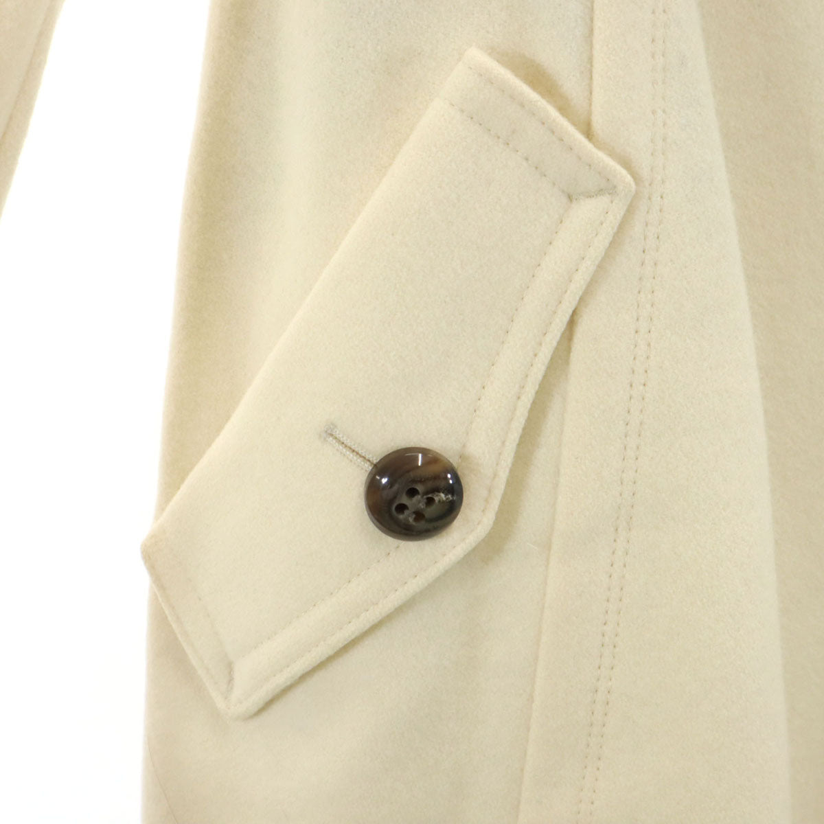 BURBERRY BLUE LABEL バーバリーブルーレーベル ウールブレンド ダブル ロング コート 36 クリーム 三陽商会 レディース
