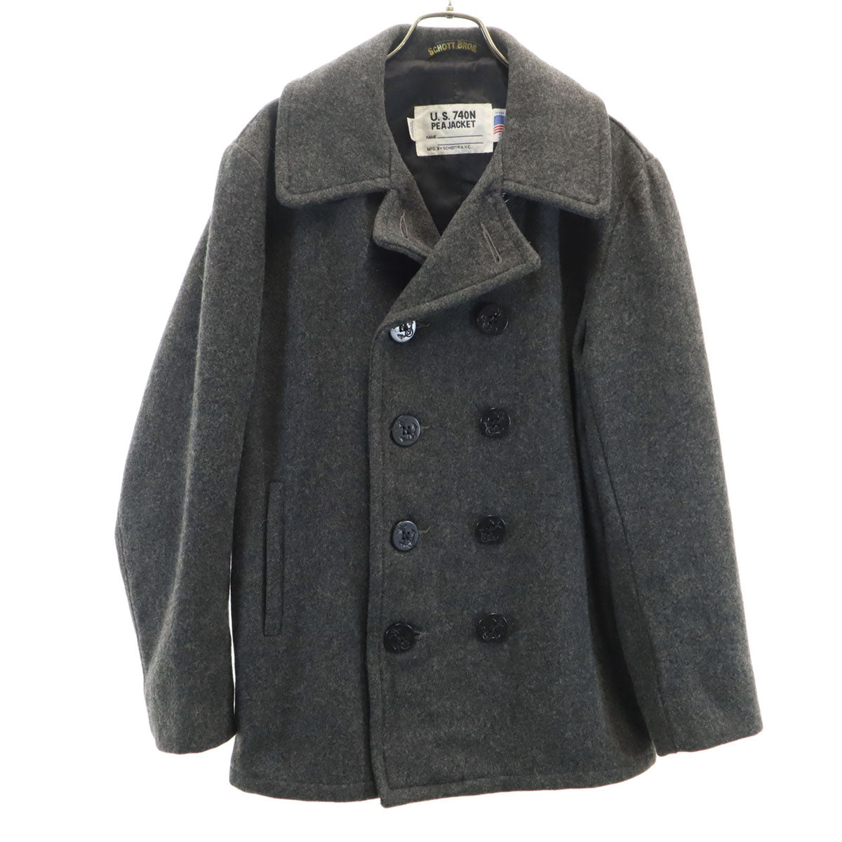 schott ショット USA製 ウールブレンド U.S.740N ピーコート 38 ダークグレー メンズ