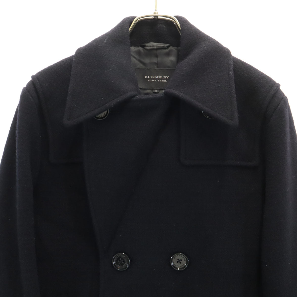 BURBERRY BLACK LABEL バーバリーブラックレーベル ウールブレンド ピーコート S ネイビー 三陽商会 メンズ