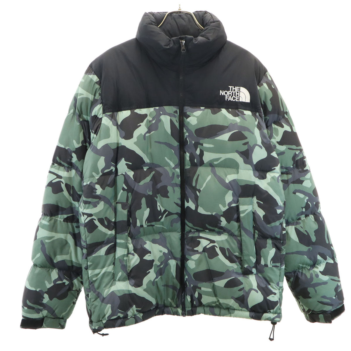THE NORTH FACE ノースフェイス カモフラ柄 ノベルティー ヌプシ ダウンジャケット XL グリーン系 ND91842 アウトドア 迷彩 メンズ