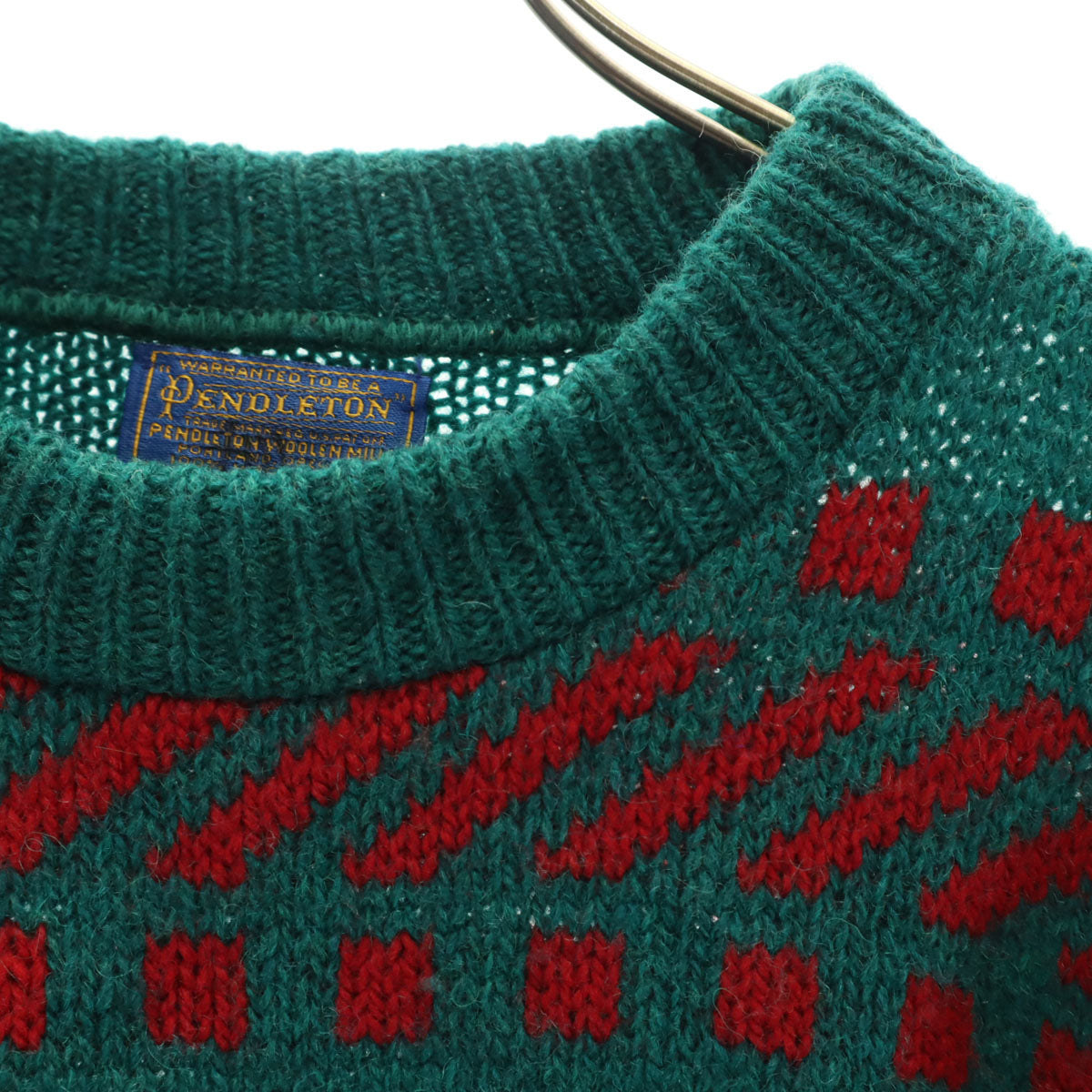 PENDLETON ペンドルトン 70s USA製 ヴィンテージ 総柄 長袖 セーター M グリーン ニット メンズ