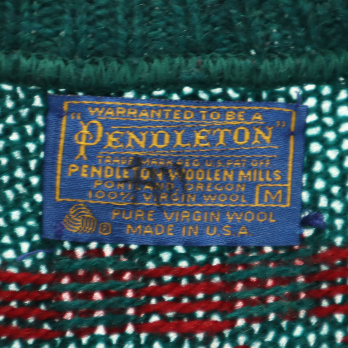 PENDLETON ペンドルトン 70s USA製 ヴィンテージ 総柄 長袖 セーター M グリーン ニット メンズ
