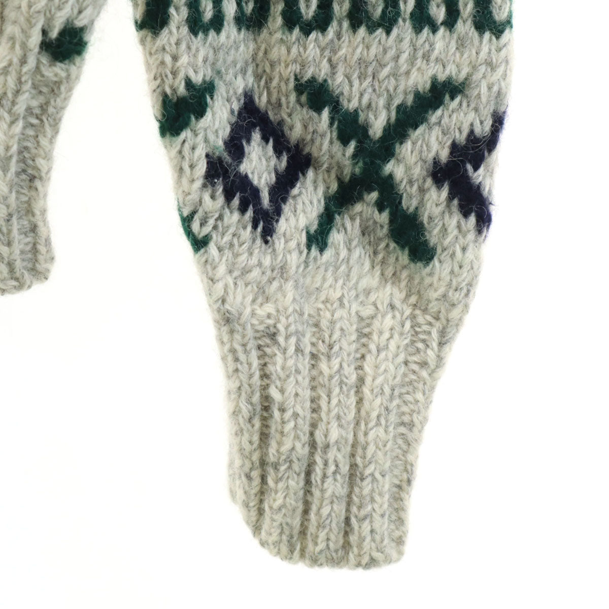 Polo by Ralph Lauren ポロバイラルフローレン 90s ハンドニット オールド ノルディック柄 長袖 セーター L グレー ニット アニマル トナカイ メンズ