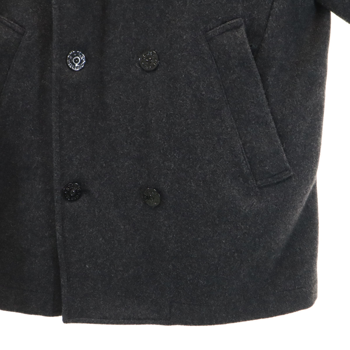 美品 STONE ISLAND ストーンアイランド イタリア製 メルトン ピーコート L チャコールグレー Pコート メンズ