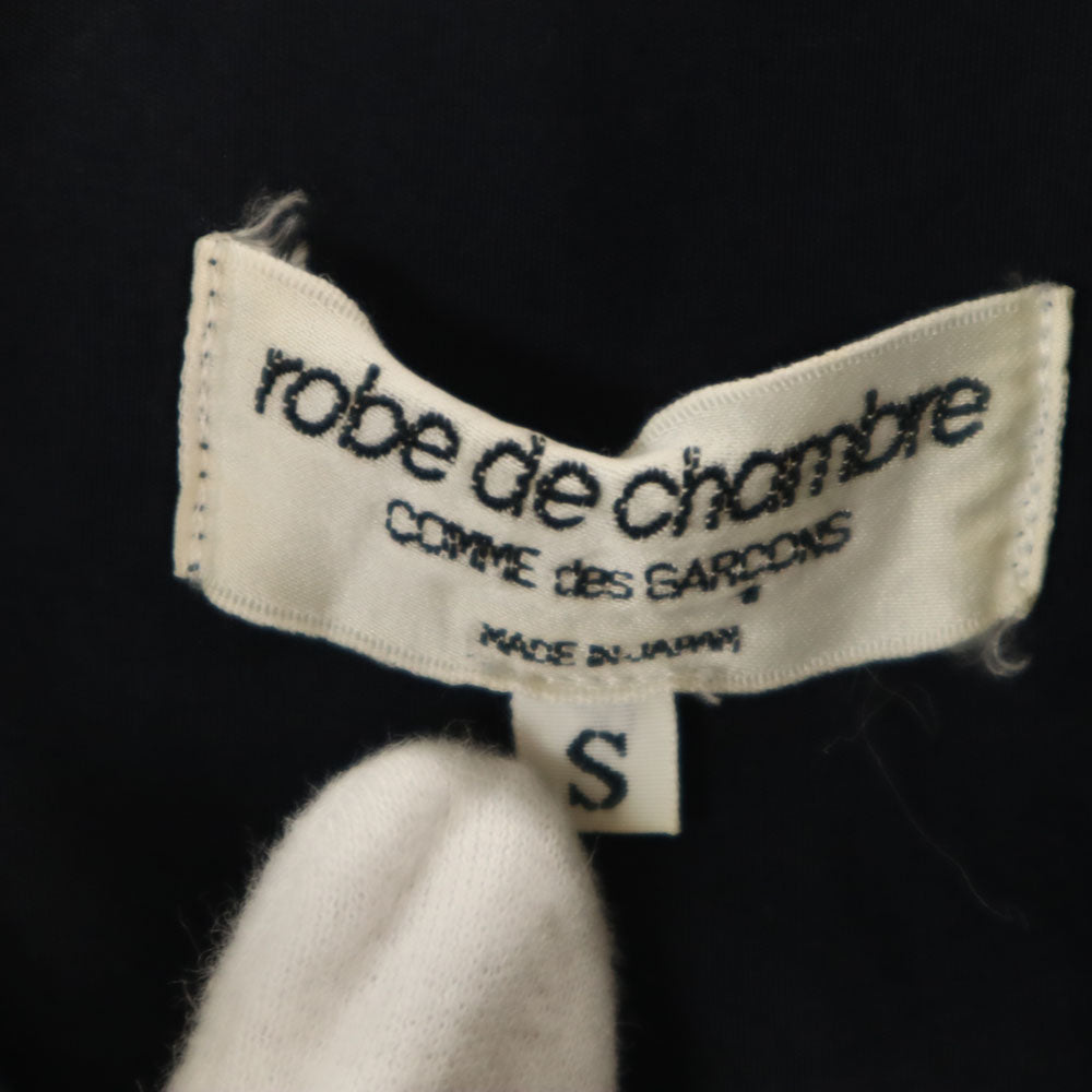 robe de chambre ローブドシャンブル 1997年 90s オールド 日本製 長袖 丸襟 コットンシャツ S ネイビー COMME des GARCONS レディース