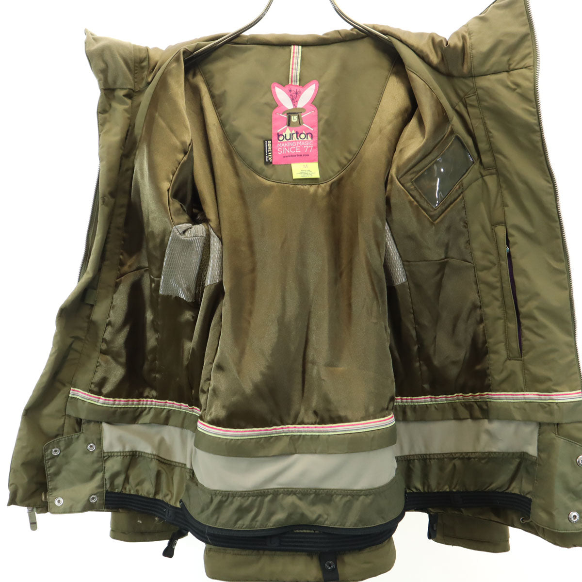 BURTON バートン ナイロン 中綿ジャケット M カーキ スノーボード レディース