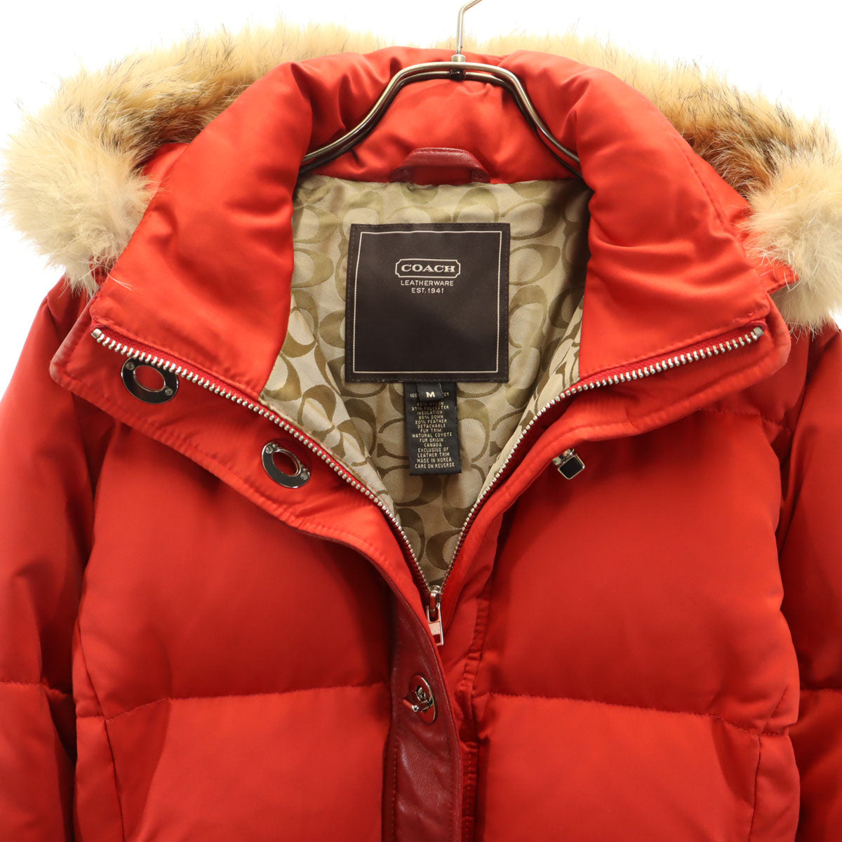 COACH コーチ ダウンジャケット M レッド系 レディース