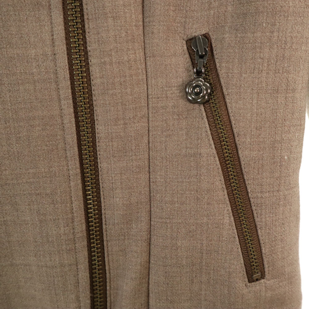 未使用 Rene ルネ 19AW 日本製 ウールブレンド ダブルライダースジャケット 36 ベージュ レディース