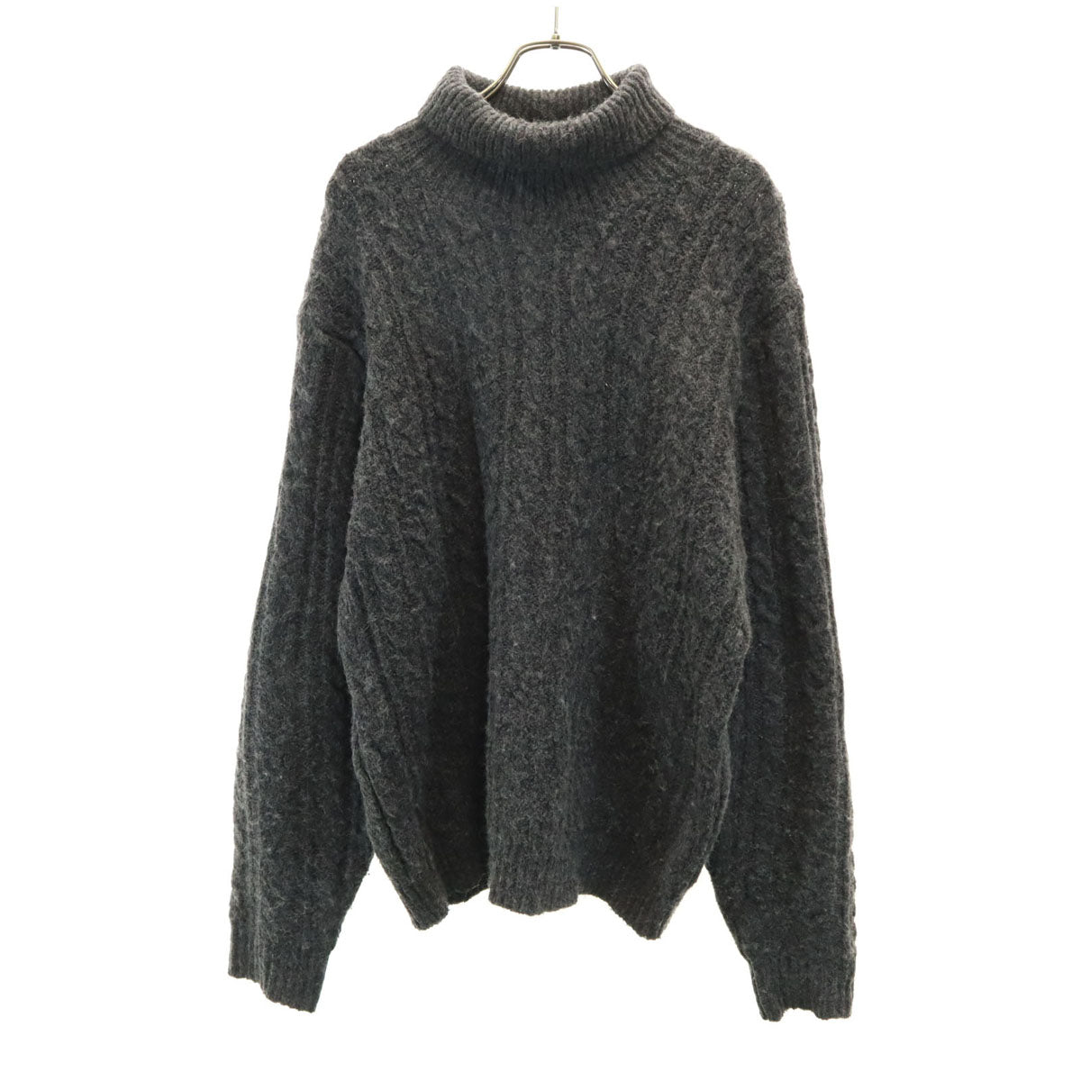 nano universe ナノユニバース ウールブレンド 長袖 タートルネック ニット M グレー系 セーター レディース