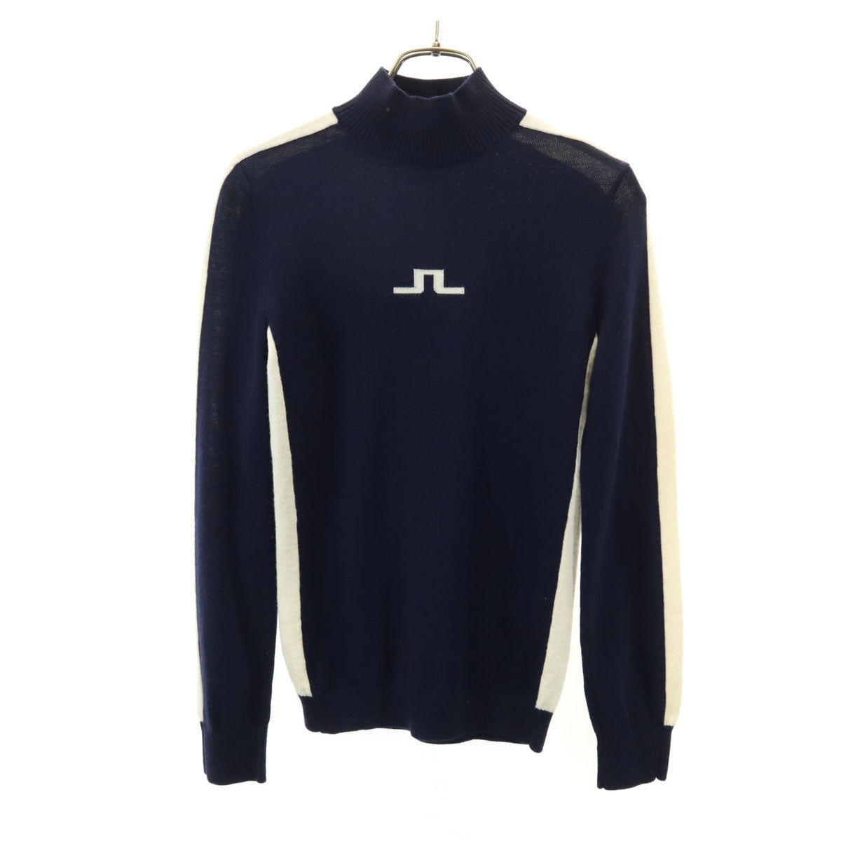 J.LINDEBERG ジェイリンドバーグ 長袖 ハイネック ウール ニット XS ネイビー系 セーター レディース