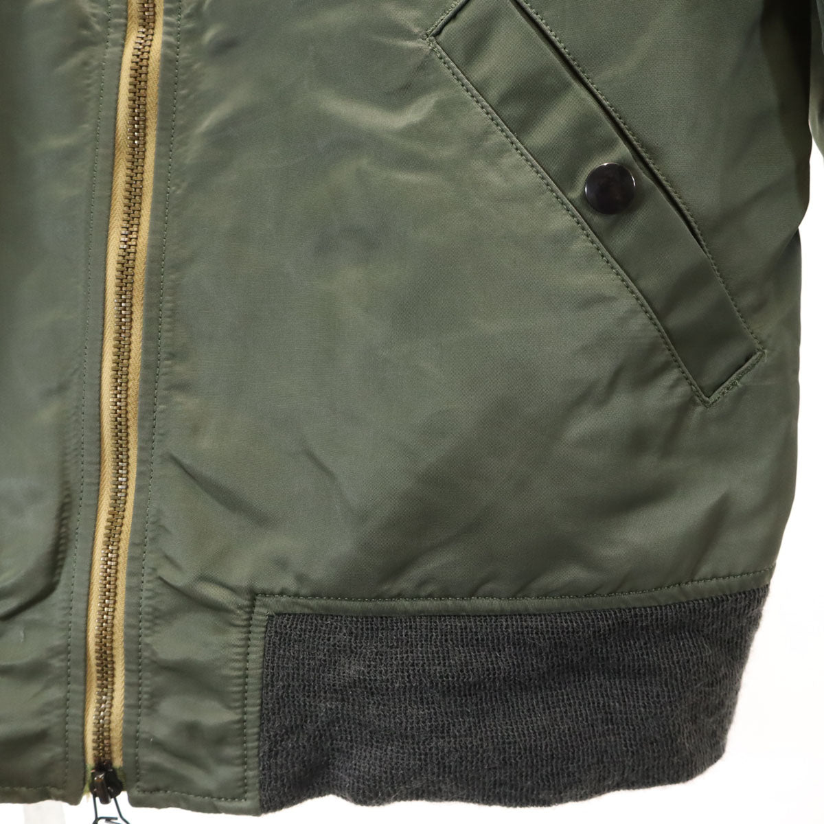 marka マーカ 日本製 MA-1 ノーカラー フライトジャケット 1 カーキ メンズ