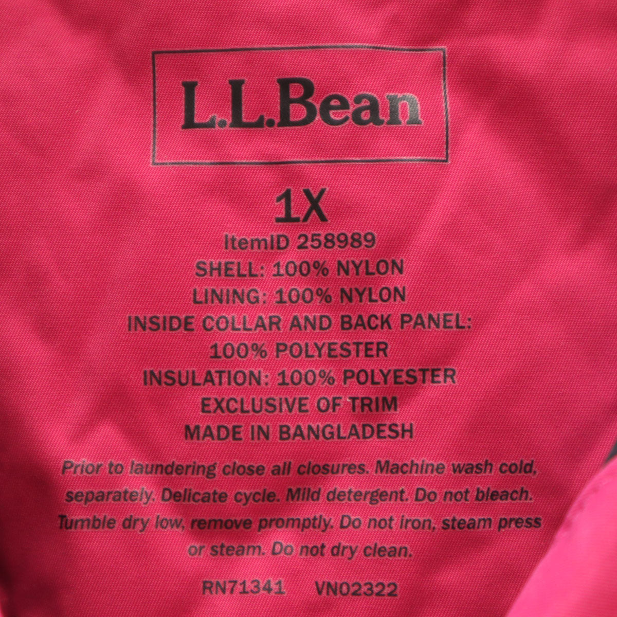 L.L.Bean エルエルビーン スノーボード 中綿ジャケット 1X ピンク スキー レディース