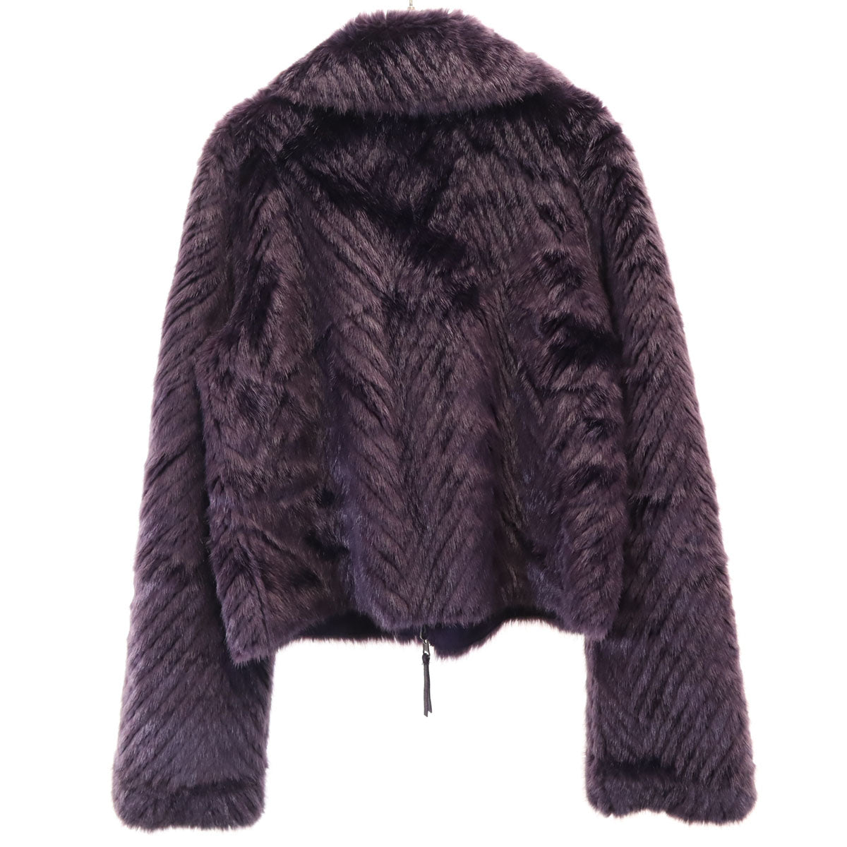 ARMANI JEANS アルマーニジーンズ リバーシブル スエード ジャケット USA6 パープル系 ファー レディース