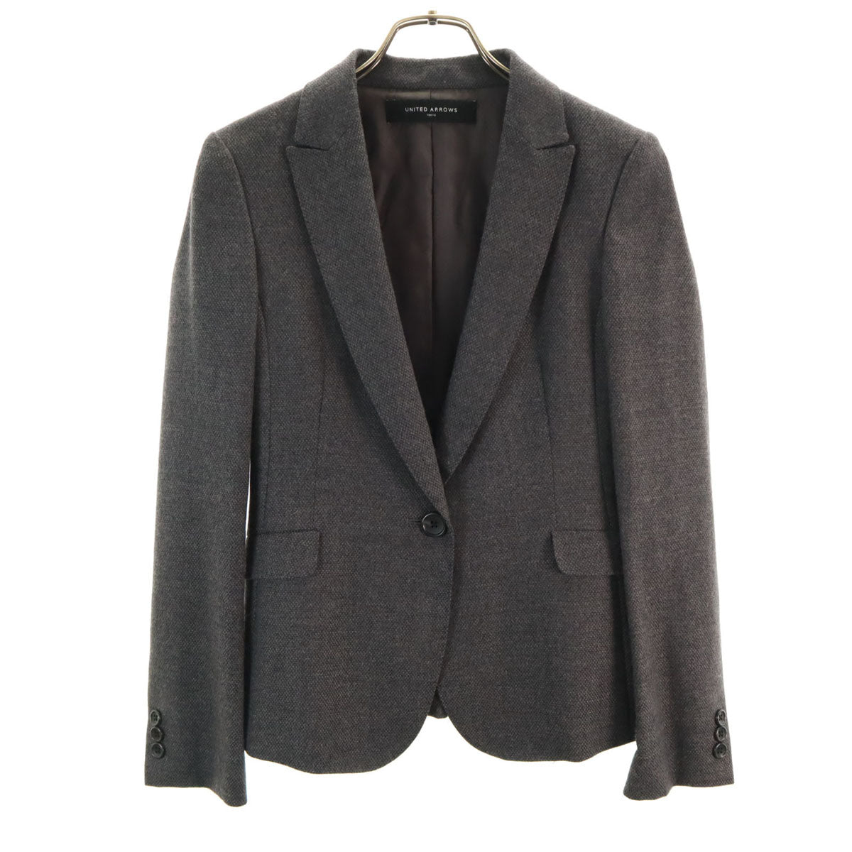 UNITED ARROWS ユナイテッドアローズ ウールブレンド 日本製 テーラードジャケット 38 グレー レディース