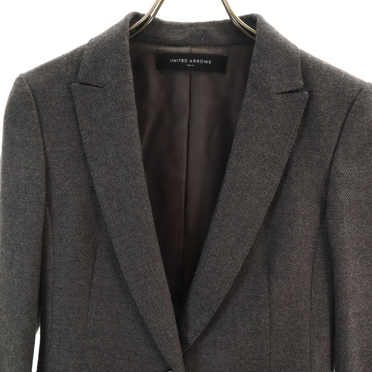 UNITED ARROWS ユナイテッドアローズ ウールブレンド 日本製 テーラードジャケット 38 グレー レディース