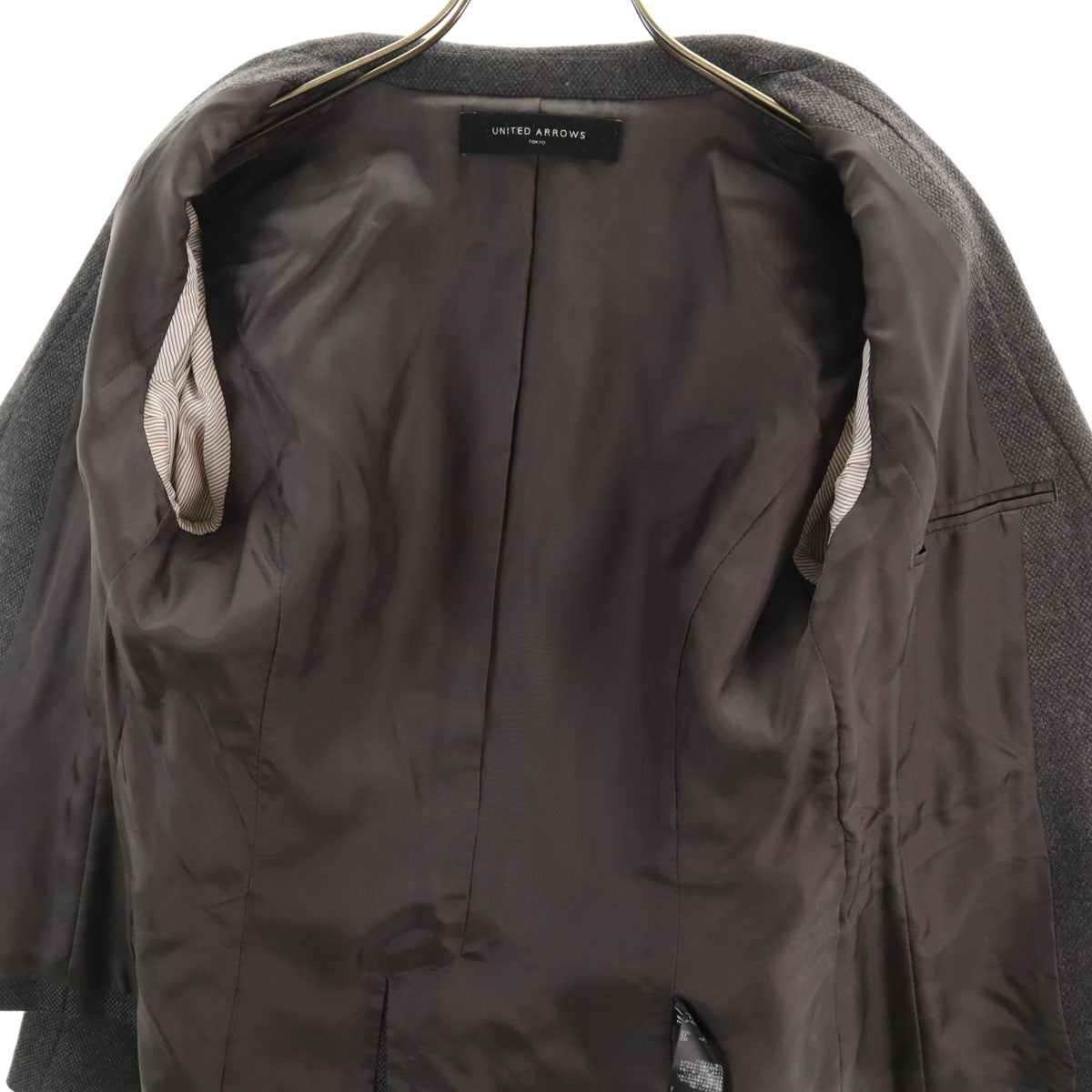UNITED ARROWS ユナイテッドアローズ ウールブレンド 日本製 テーラードジャケット 38 グレー レディース