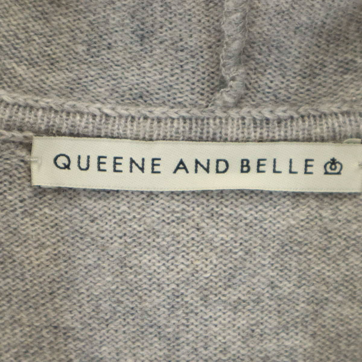 QUEENE AND BELLE クイーンアンドベル スコットランド製 長袖 ニット パーカー グレー レディース