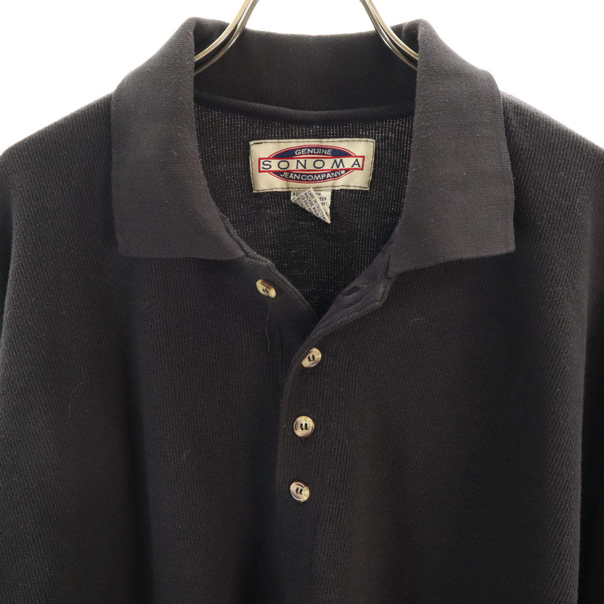 SONOMA 90s オールド 長袖 ポロシャツ L 黒 メンズ