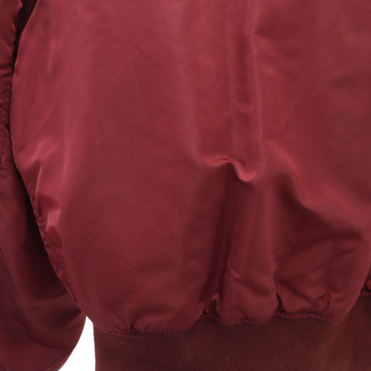 90s USA製 オールド MA-1 フライトジャケット M ワインレッド 中綿 IDEALジップ メンズ