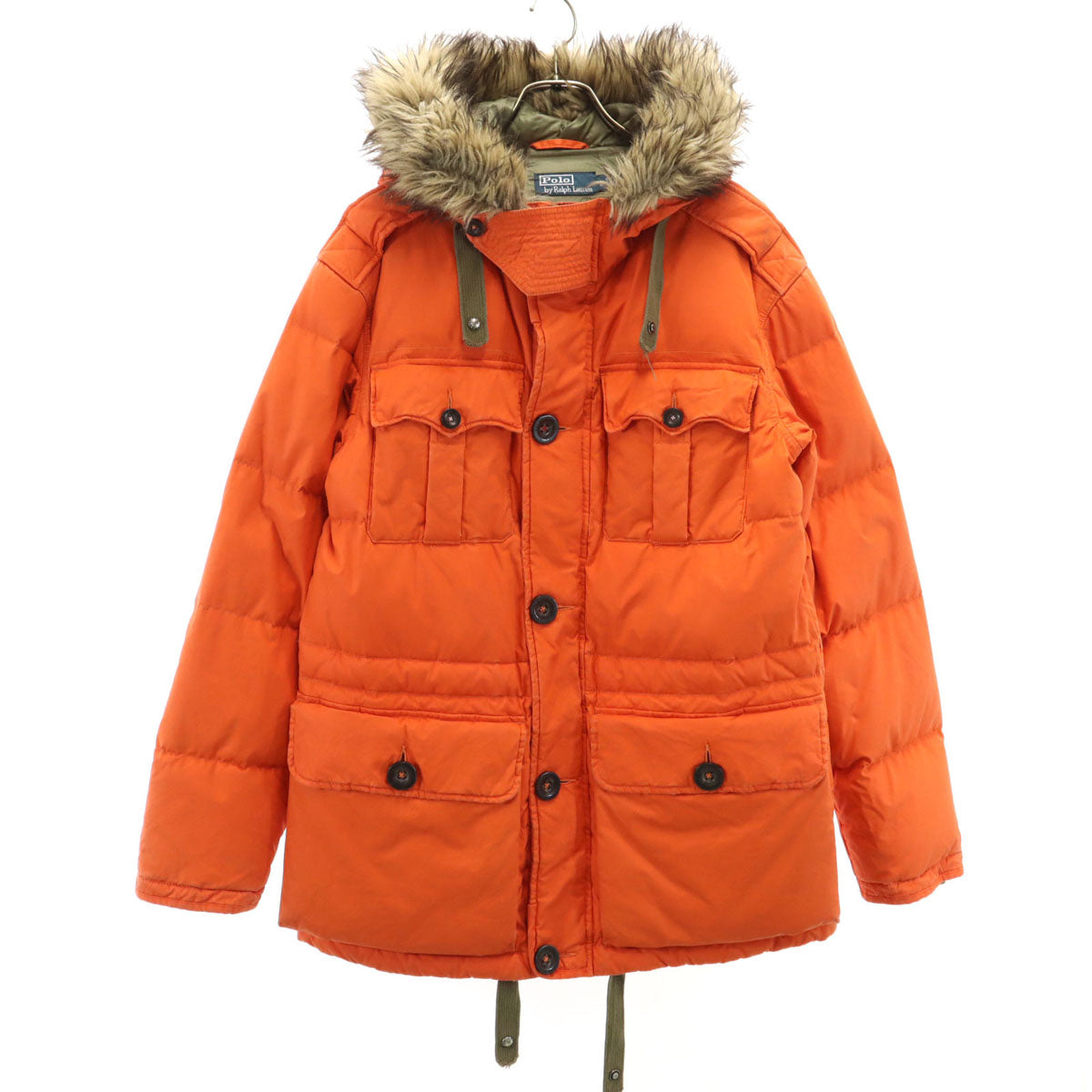 Polo by Ralph Lauren ポロバイラルフローレン ワックスコーティング加工 ダウンジャケット S オレンジ メンズ