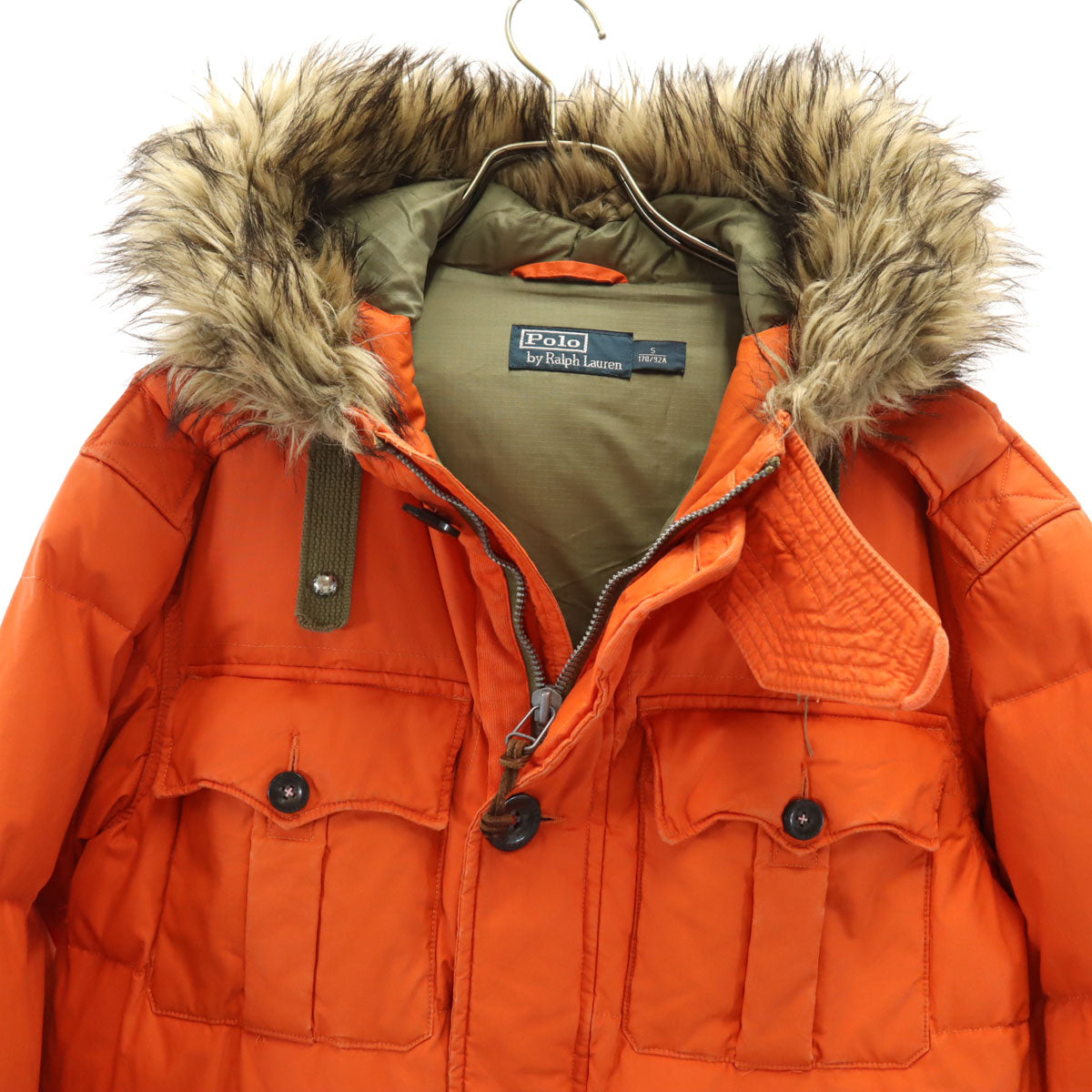 Polo by Ralph Lauren ポロバイラルフローレン ワックスコーティング加工 ダウンジャケット S オレンジ メンズ