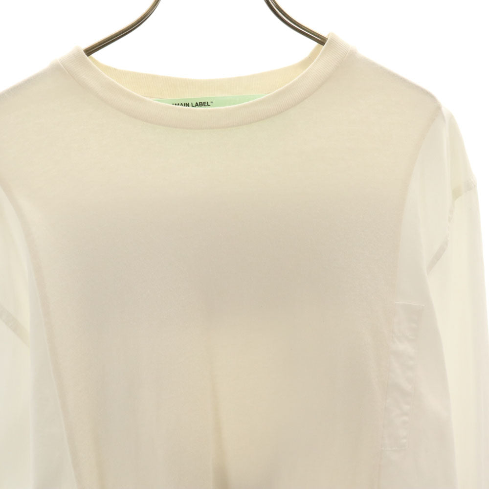 OFF-WHITE オフホワイト イタリア製 長袖 カットソー M ホワイト メンズ