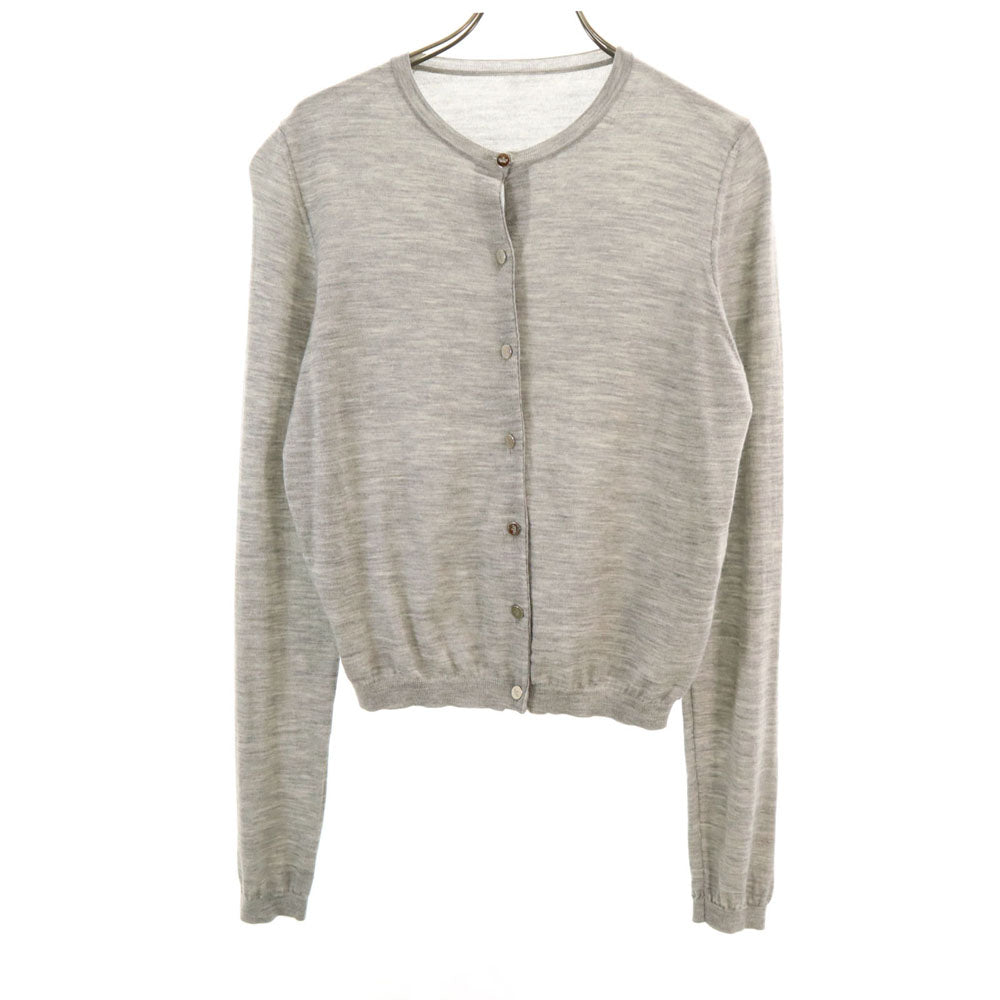 GUCCI グッチ イタリア製 ウールブレンド 長袖 カーディガン グレー レディース
