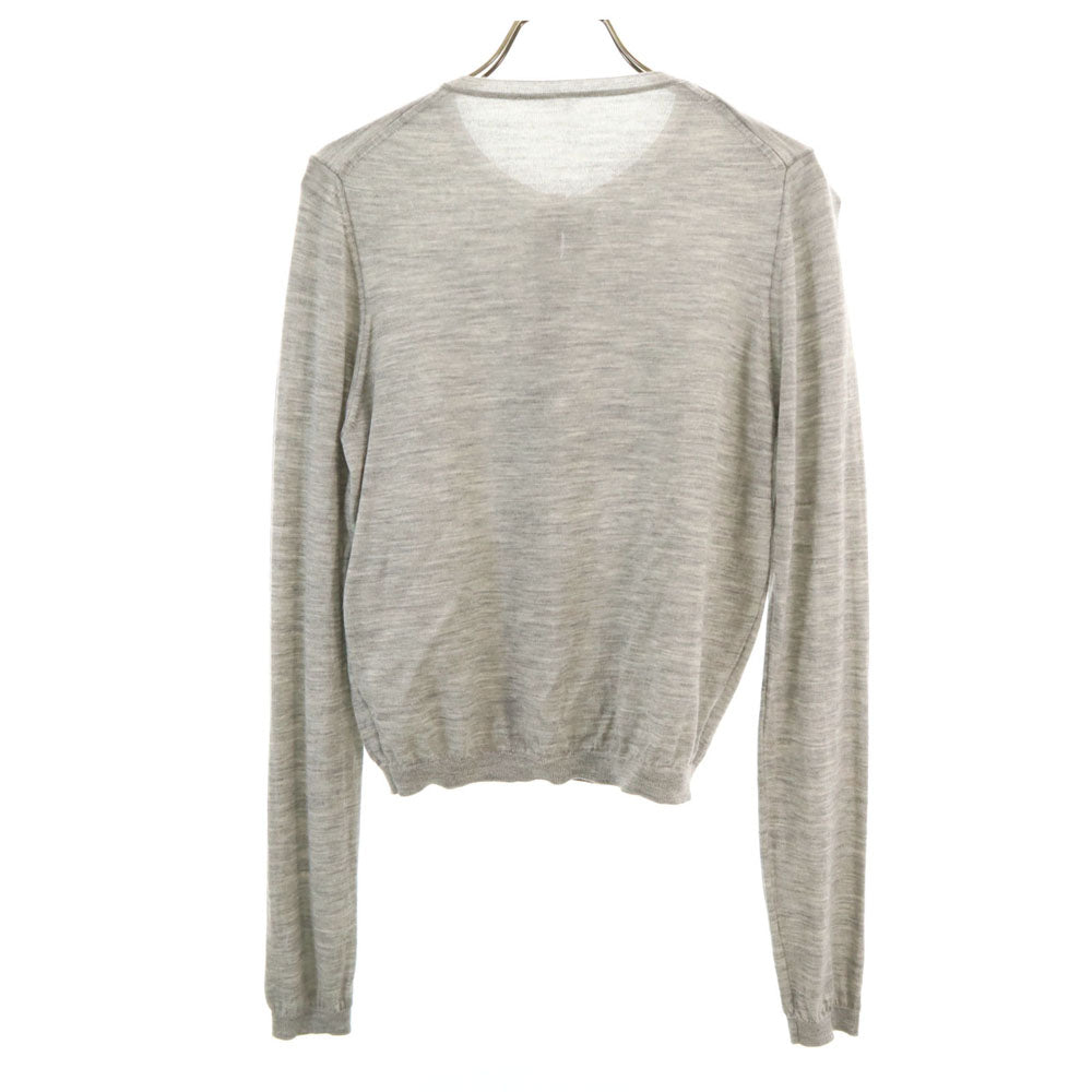 GUCCI グッチ イタリア製 ウールブレンド 長袖 カーディガン グレー レディース