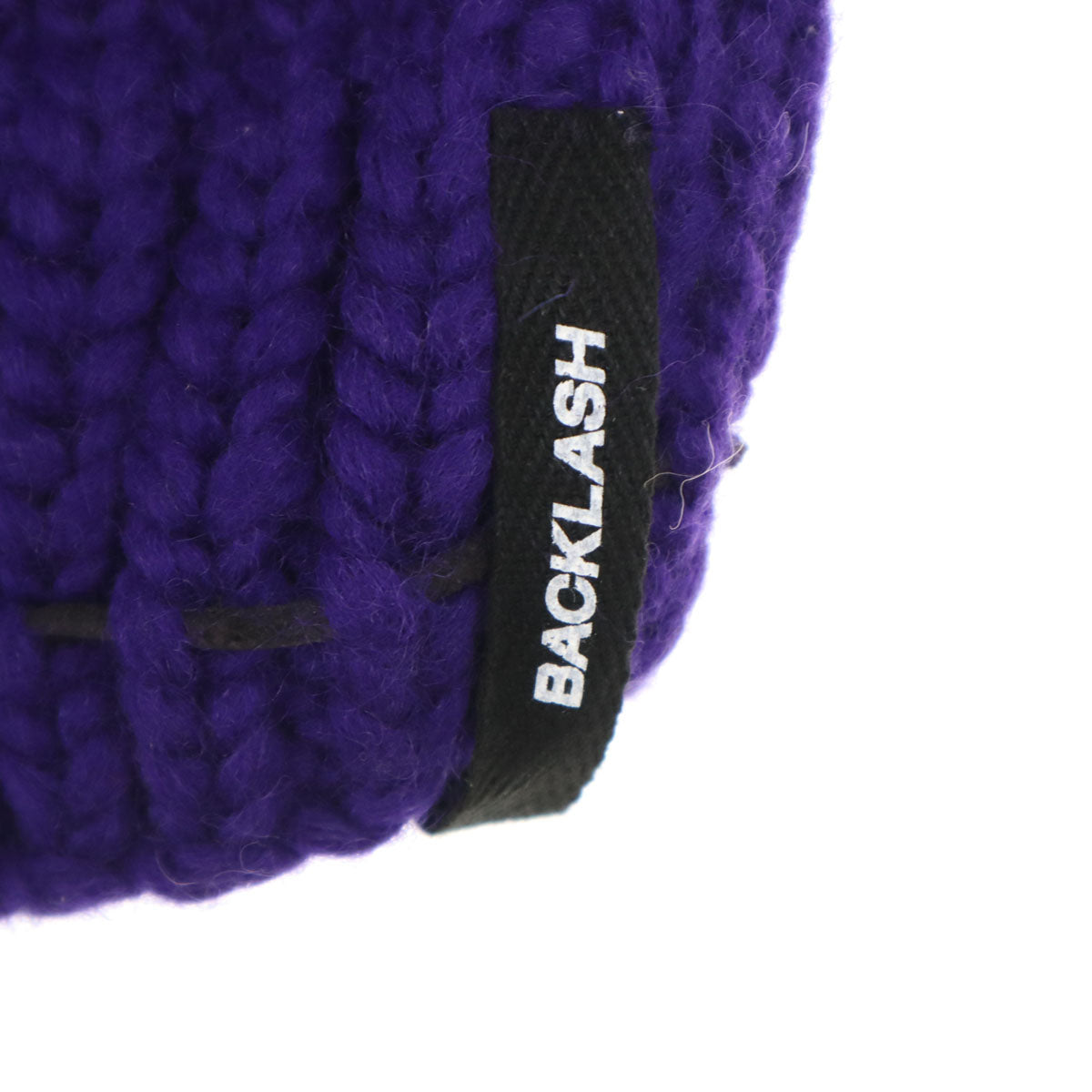 美品 ISAMU KATAYAMA BACKLASH イサムカタヤマ バックラッシュ KANATA カナタ コラボ カナダ製 バックロゴ ニットジャケット 44 パープル カウチン メンズ