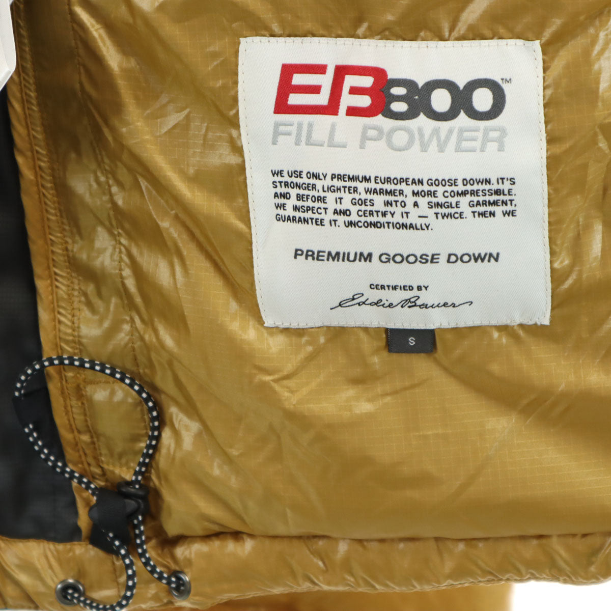 Eddie Bauer エディバウアー ダウンジャケット S イエロー アウトドア EB800 FILL POWER メンズ