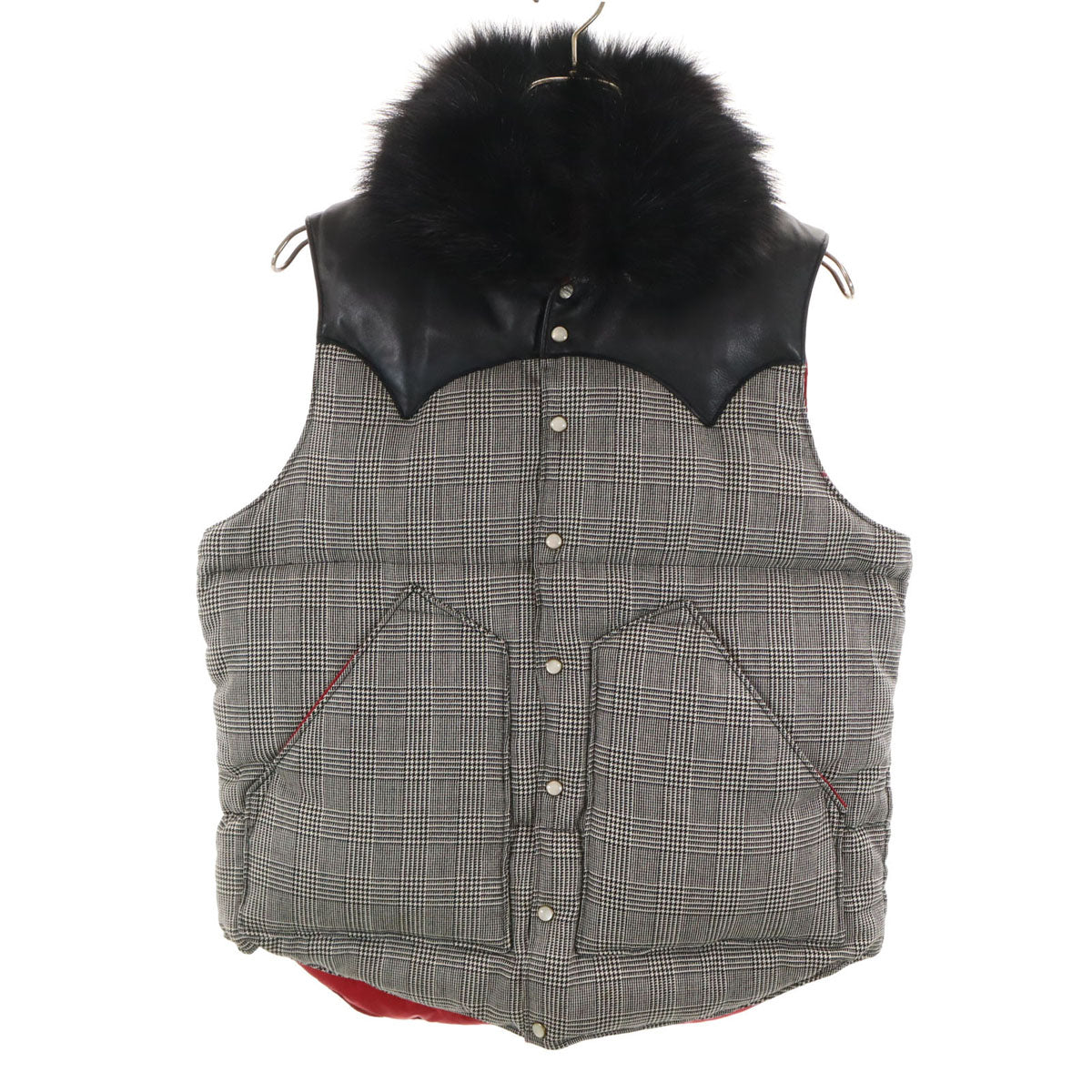 Rocky Mountain FeatherBed ロッキーマウンテンフェザーベッド グレンチェック ウエスタンヨーク ダウンベスト 36 ブラック メンズ