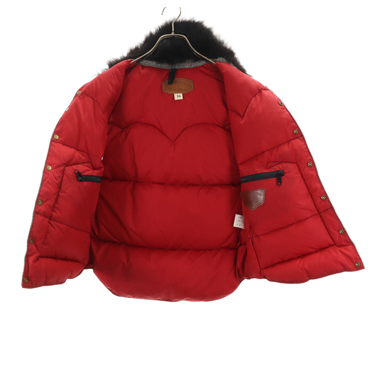 Rocky Mountain FeatherBed ロッキーマウンテンフェザーベッド グレンチェック ウエスタンヨーク ダウンベスト 36 ブラック メンズ