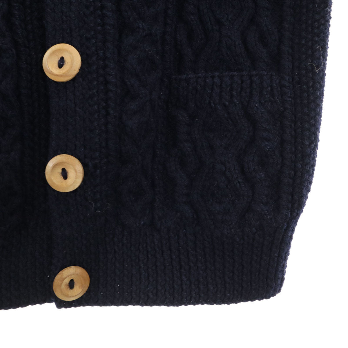 美品 INVERALLAN インバーアラン スコットランド製 長袖 ニットカーディガン ネイビー レディース