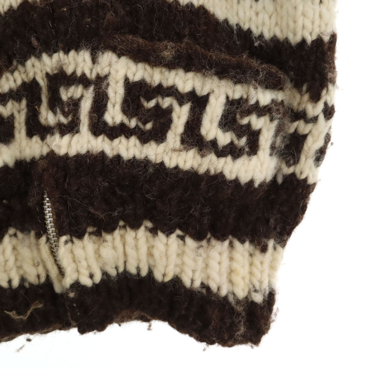 GENUINE COWICHAN 70s 80s カナダ製 ヴィンテージ サンダーバード カウチンジャケット ブラウン ニット TALONジップ メンズ