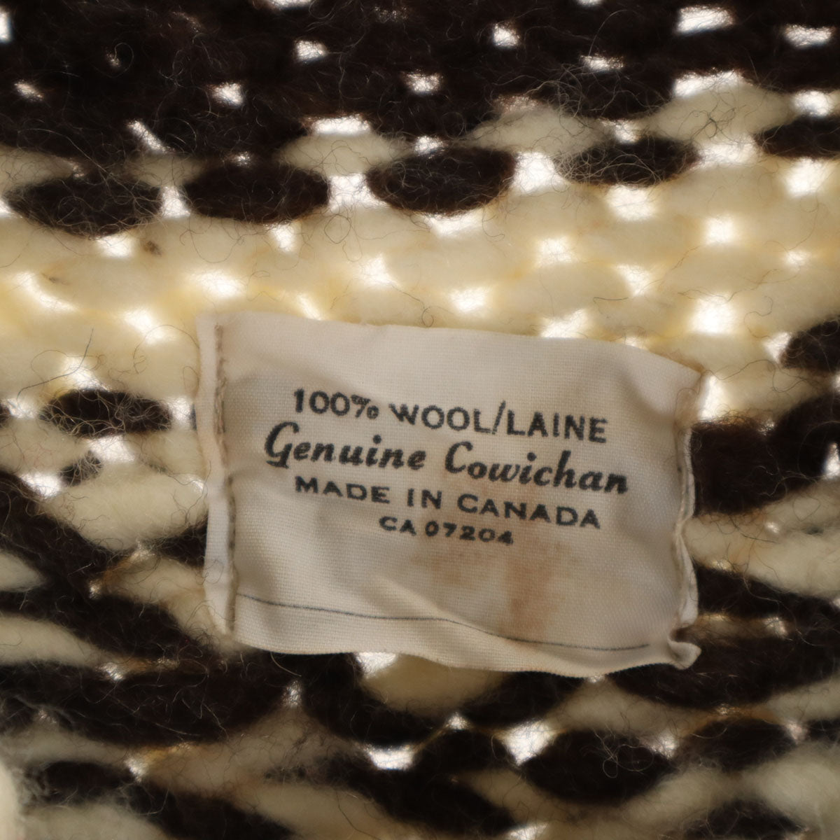 GENUINE COWICHAN 70s 80s カナダ製 ヴィンテージ サンダーバード カウチンジャケット ブラウン ニット TALONジップ メンズ