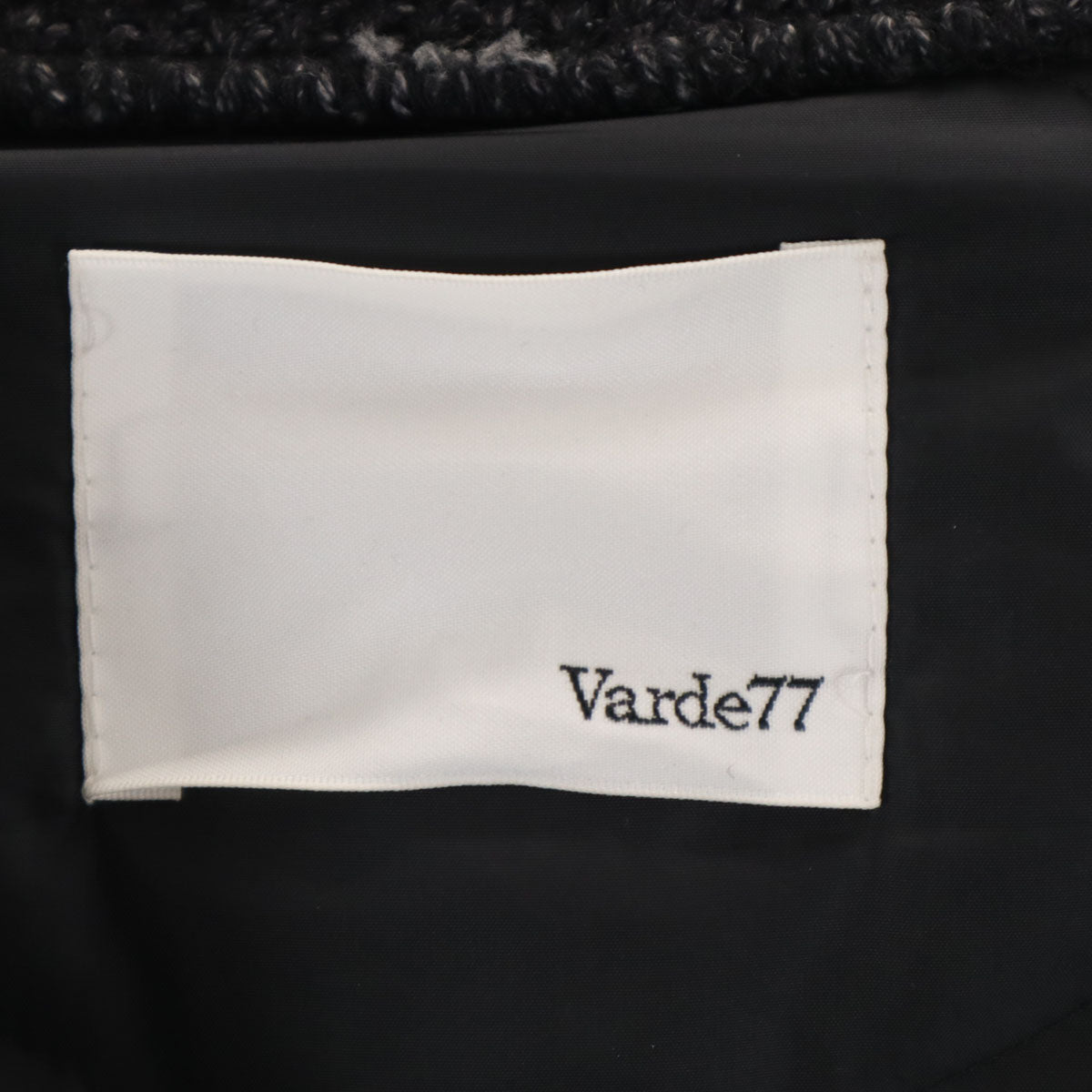 美品 varde77 バルデセブンティセブン 19AW 日本製 長袖 Vネック ニットカーディガン 2 チャコールブラック 中綿 メンズ