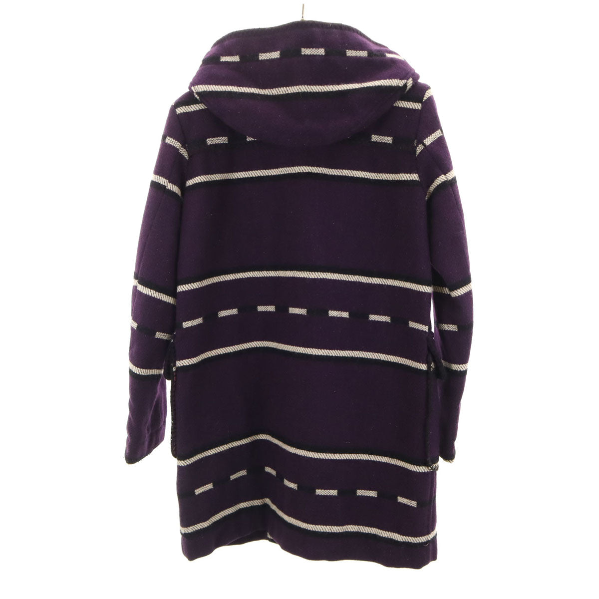HYSTERIC GLAMOUR ヒステリックグラマー 日本製 ボーダー柄 ダッフルコート FREE パープル 中綿 レディース