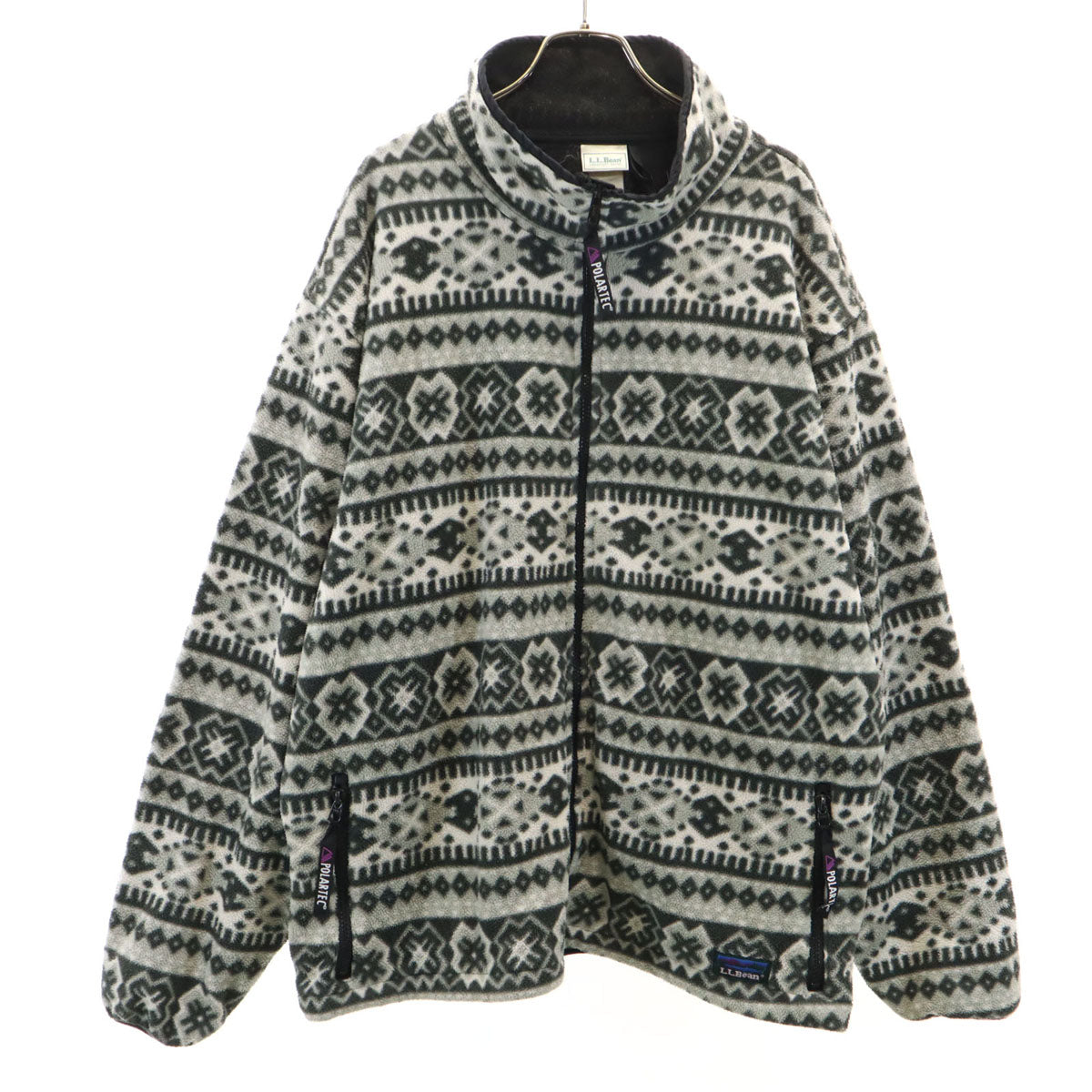 L.L.Bean エルエルビーン 80s 90s オールド 総柄 フリースジャケット グレー アウトドア メンズ