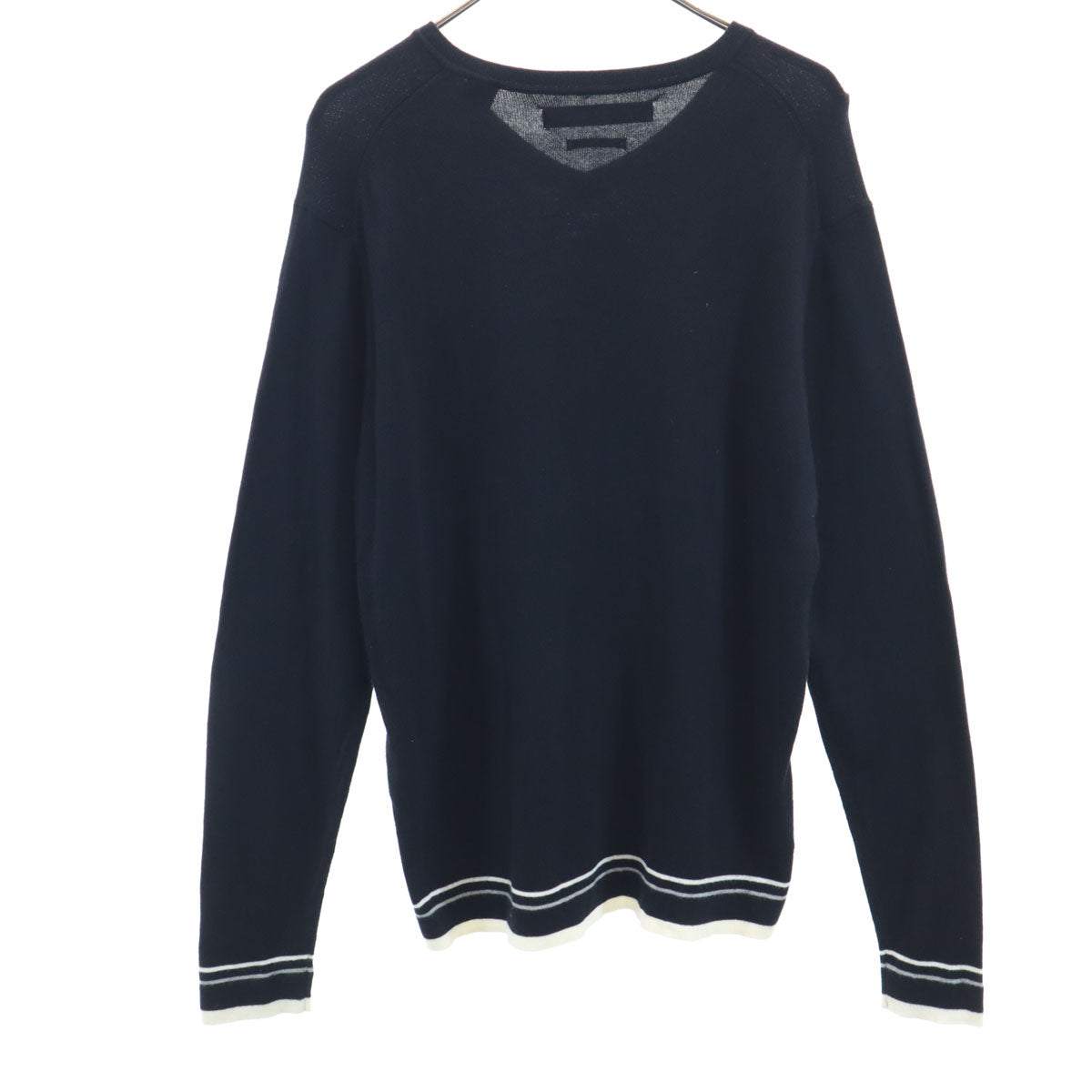 ペリー エリス 長袖 Vネック ニット M ブラック レディース