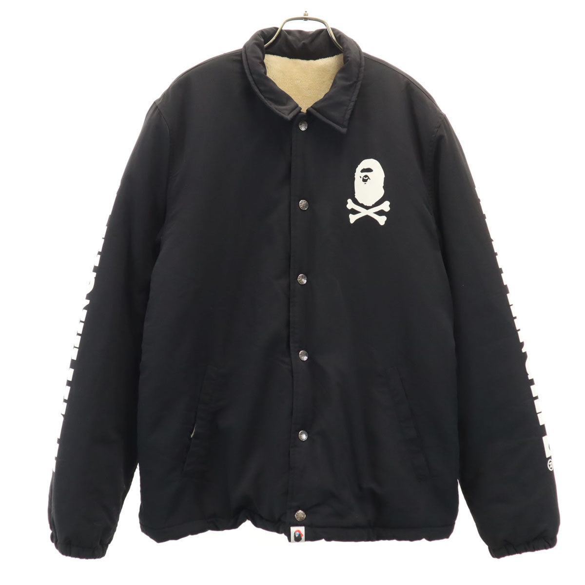 A BATHING APE アベイシングエイプ コーチジャケット L ブラック 裏ボア メンズ