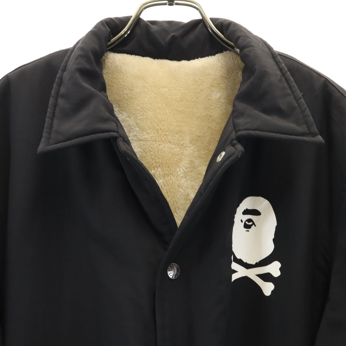 A BATHING APE アベイシングエイプ コーチジャケット L ブラック 裏ボア メンズ
