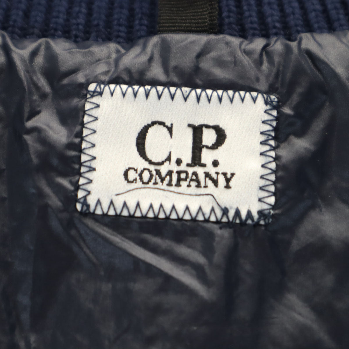 C.P.Company シーピーカンパニー カモフラ柄 ニット切替 ダウンジャケット 50 ネイビー メンズ