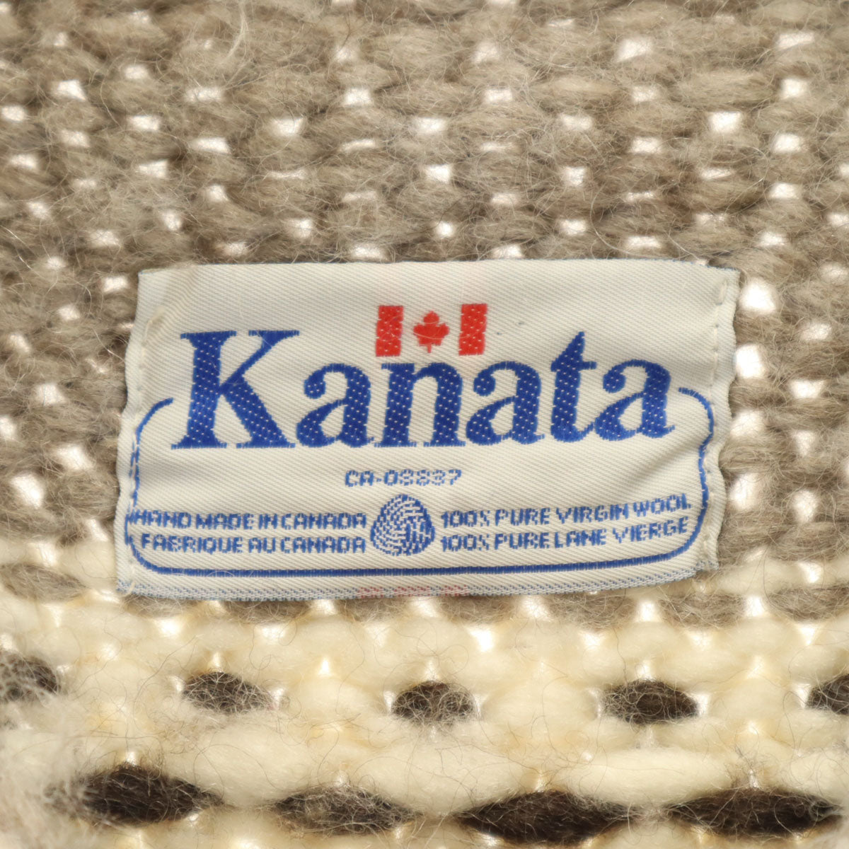 KANATA カナタ カナダ製 サンダーバード カウチンジャケット グレージュ ニット メンズ