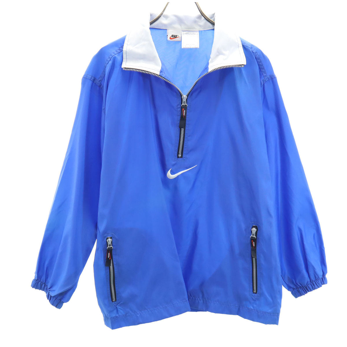 NIKE ナイキ 90s 00s 白タグ オールド ハーフジップ ウインドブレーカー M ブルー プルオーバー メンズ