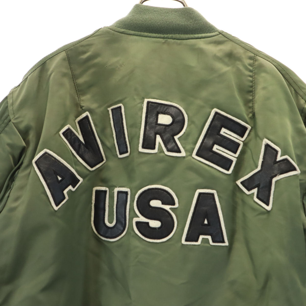AVIREX アヴィレックス バックロゴ MA-1 フライトジャケット M カーキ 中綿 メンズ