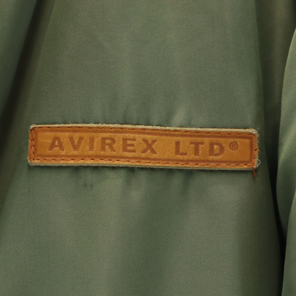 AVIREX アヴィレックス バックロゴ MA-1 フライトジャケット M カーキ 中綿 メンズ