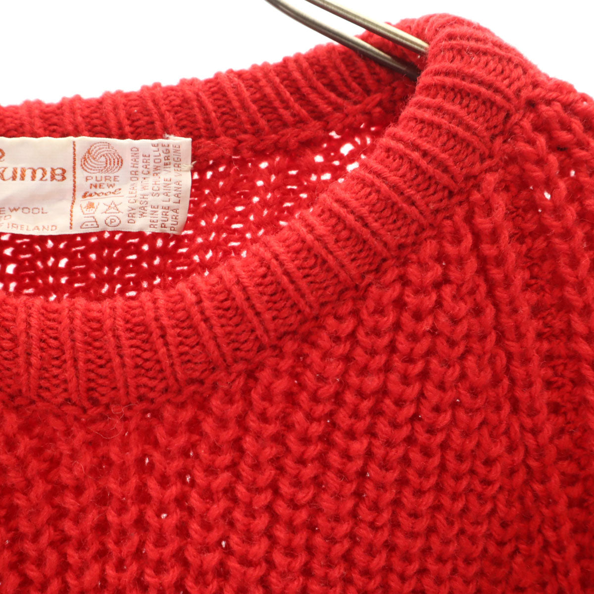 Glen columb Kille 80s 90s アイルランド製 ウール オールド 長袖 セーター レッド ニット メンズ