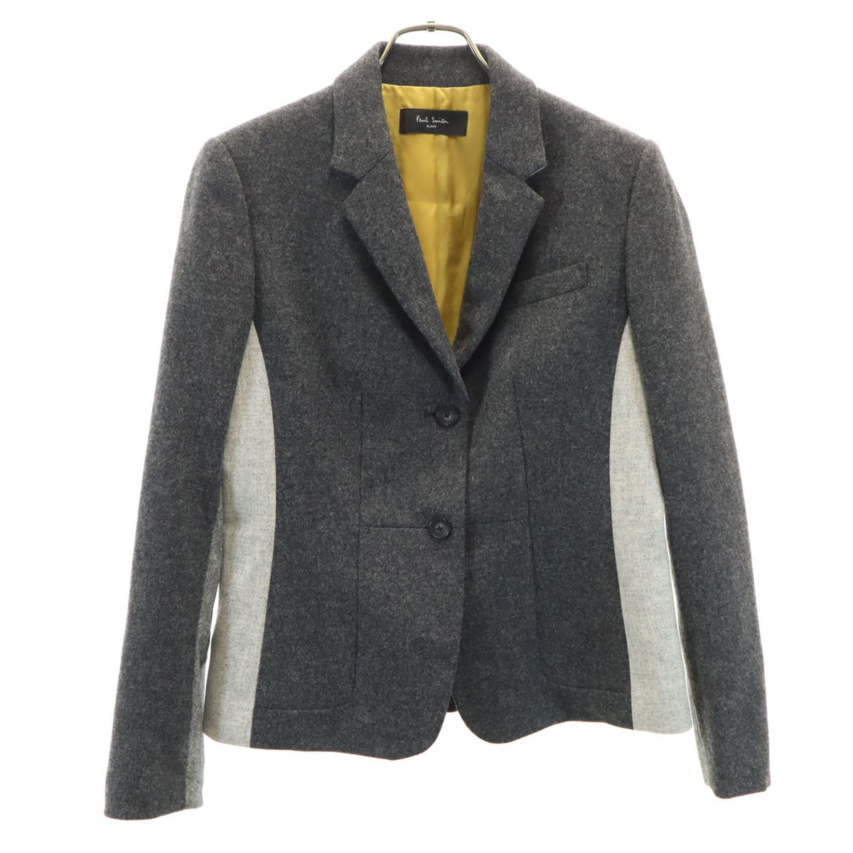 ポールスミス　正規品　ウールジャケット　ブラック　裏地キュプラ　美品 極美品】Paul Smith ポールスミス テーラードジャケット フェザー柄